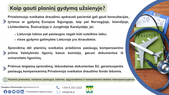 Kaip gauti planinį gydymą užsienyje VLK infografikas